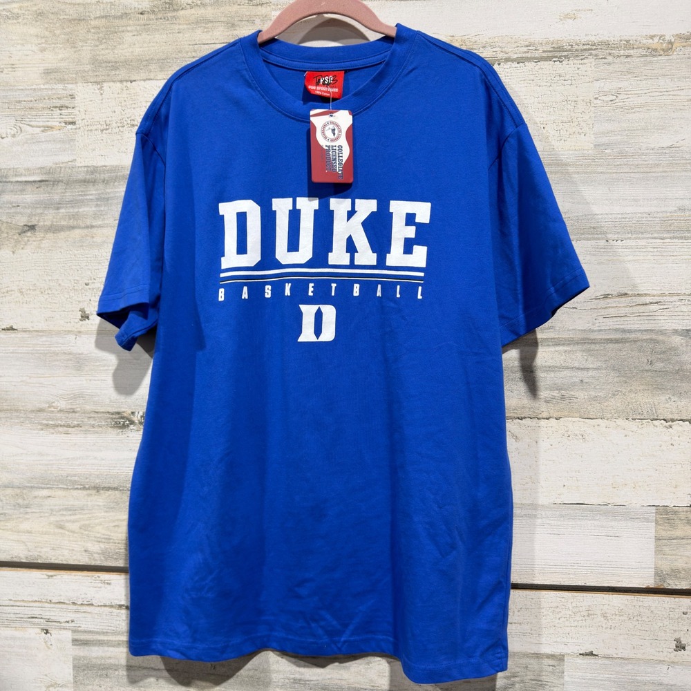 Pro Sport Duke Basketball T-Shirt Men Large Blue Graphic Tee Athletic NWT